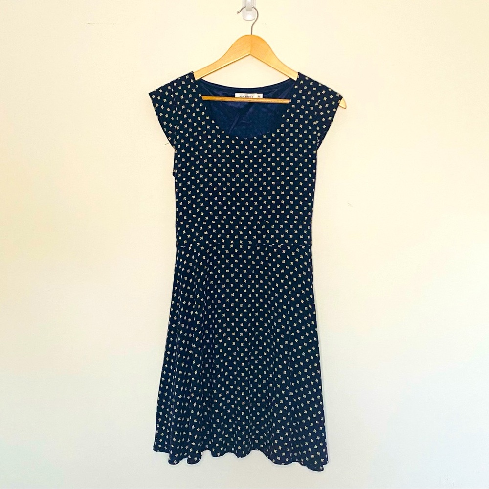 Navy Blue A line Dress